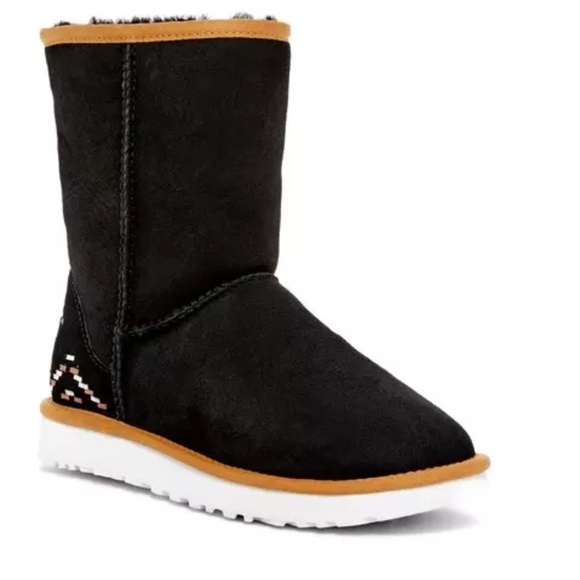 UGG Shoes - Ugg Suede Classic Rustic Black Ankle Booties Sz 6